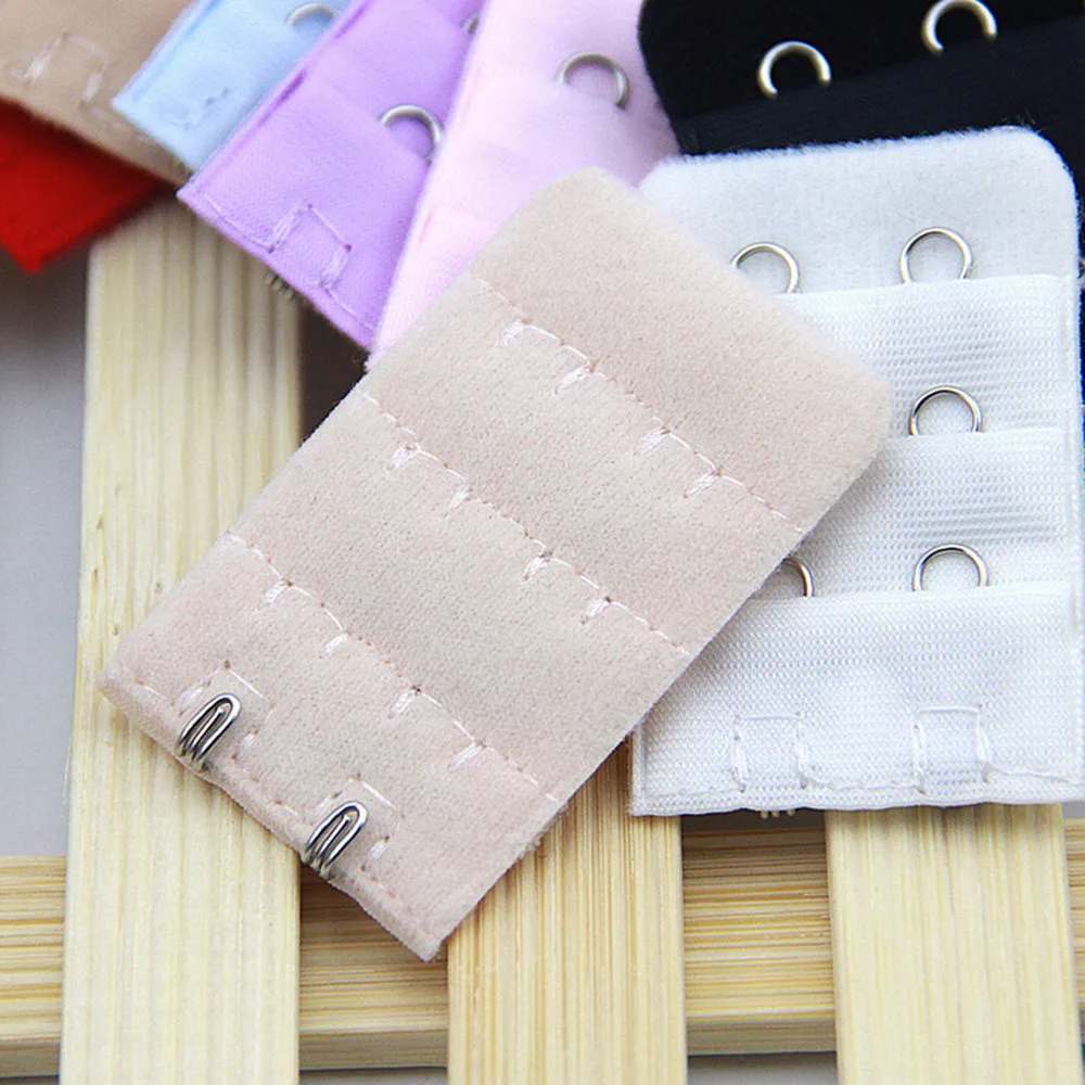 Nylon Extenders Buckle Extension for Women Girl 3 Row 2 Hooks Bra Strap Extender Sewing Tool Hook Intimates Accessoies