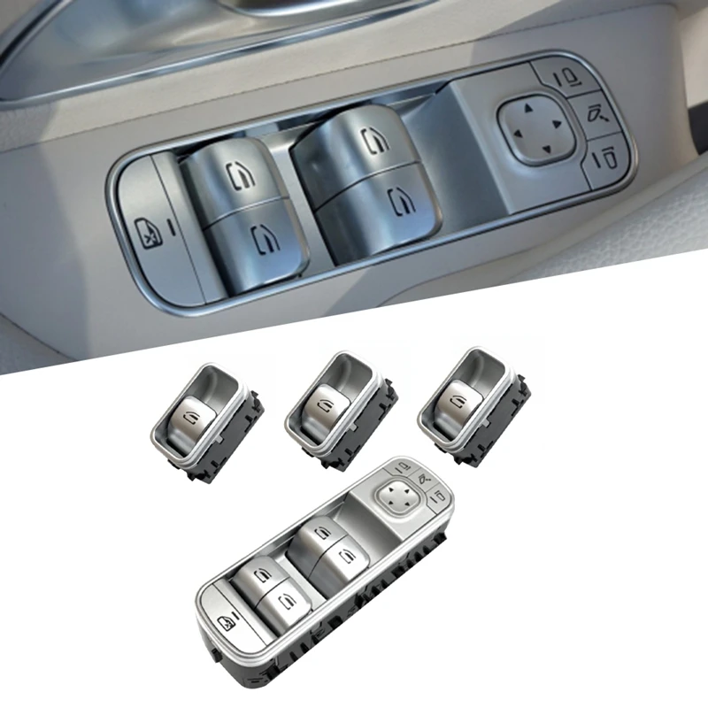 1679054501 Car Power Lifter Window Switch 1679054601 Electric Window Switch Silver ABS For Mercedes Benz GLS GLE W167 2020-2024