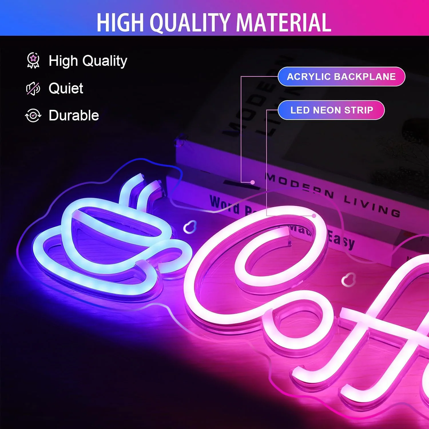 Coffee Neon Sign LED Neon Lights USB Powered Neon Light Signs Wall Decor for Cafe Bar Resturant Beer Pub Bedroom Birthday Party