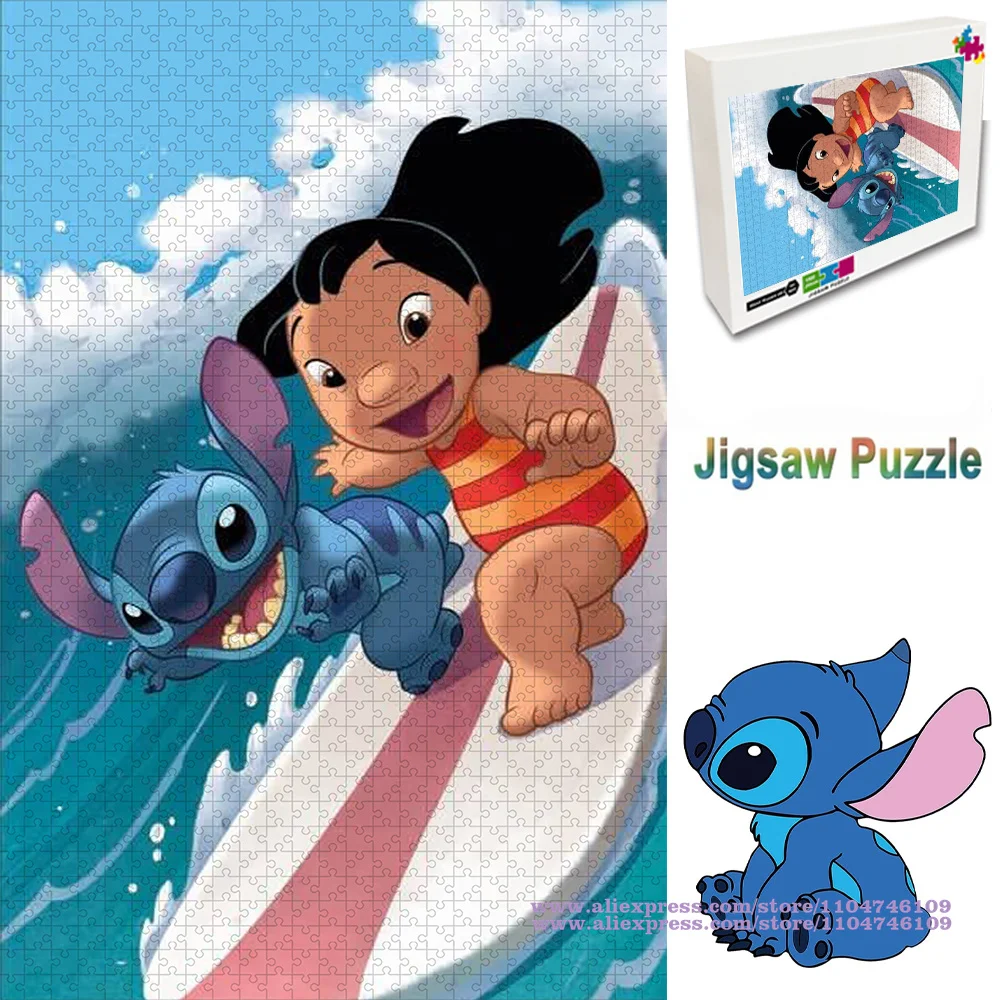 

Пазл Disney Anime Lilo & Stitch 108/200/300/500/1000/1500 шт. интеллектуальные пазлы унисекс, подарок на Рождество/день рождения