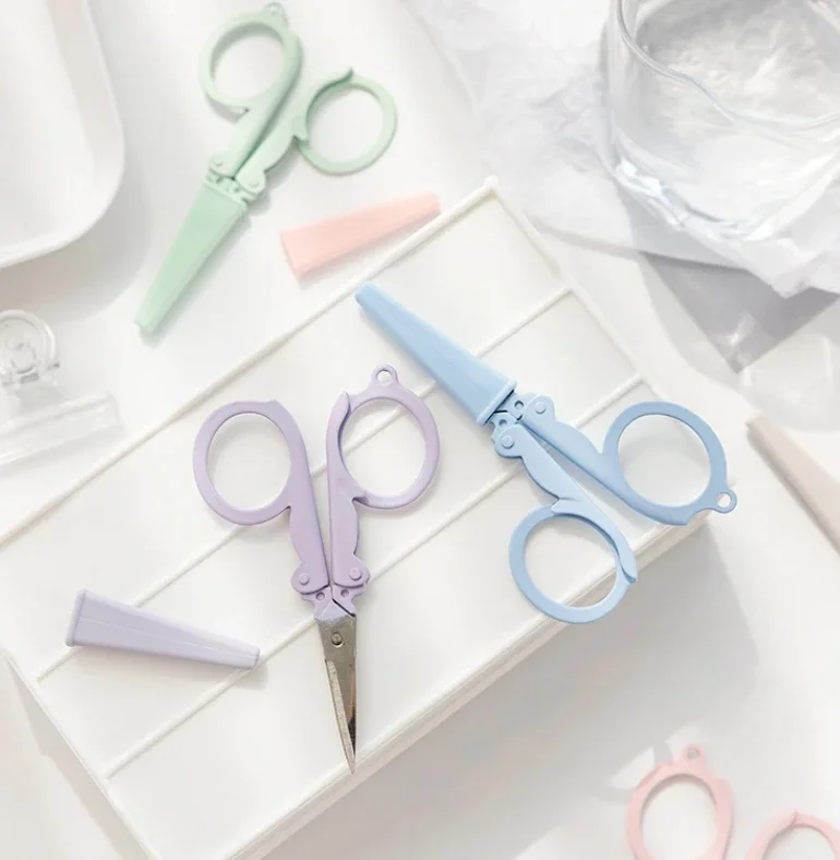 مقص صغير لطيف قابل للطي ، سكين قطع ورق موراندي ، مفتاح مظاريف محمول ، أدوات فنية يدوية الصنع ، لوازم مدرسية ومكتبية #5