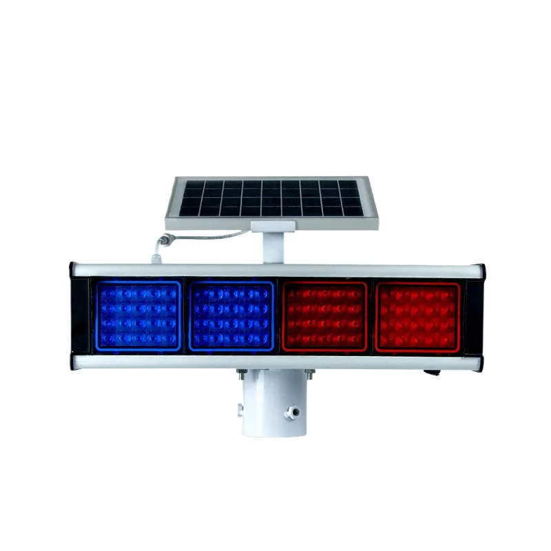 Traffic safety warning lights, road construction double-sided red and blue barricade lights c