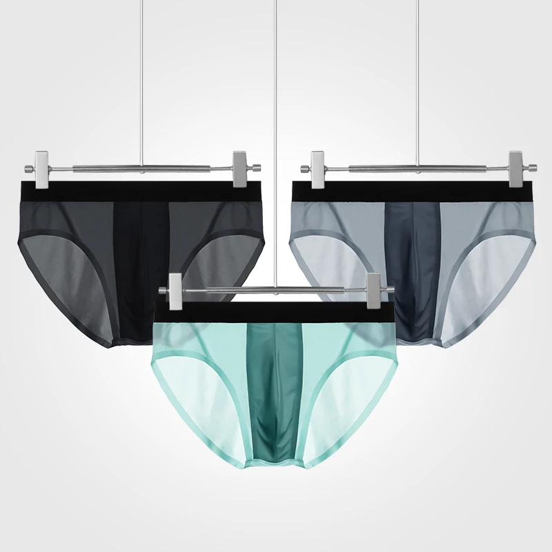 1 قطعة الرجال الصيف الحرير الجليد رقيقة تنفس مثلث السراويل الجرافين المضادة للبكتيريا الداخلية المنشعب U محدب مثير الجليد السراويل #2
