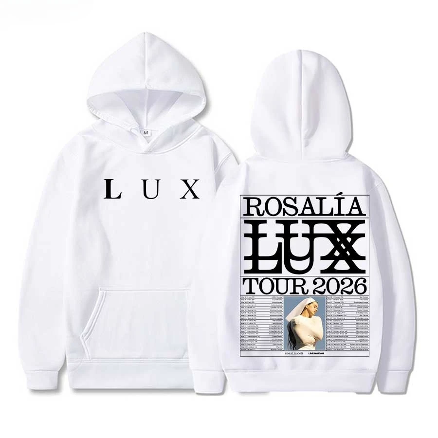 Sudadera con Capucha ROSALÍA 2026 TOUR Lux Album ROSALIA para Hombre y Mujer, Estilo Hiphop, Informal, Suave y Cálida