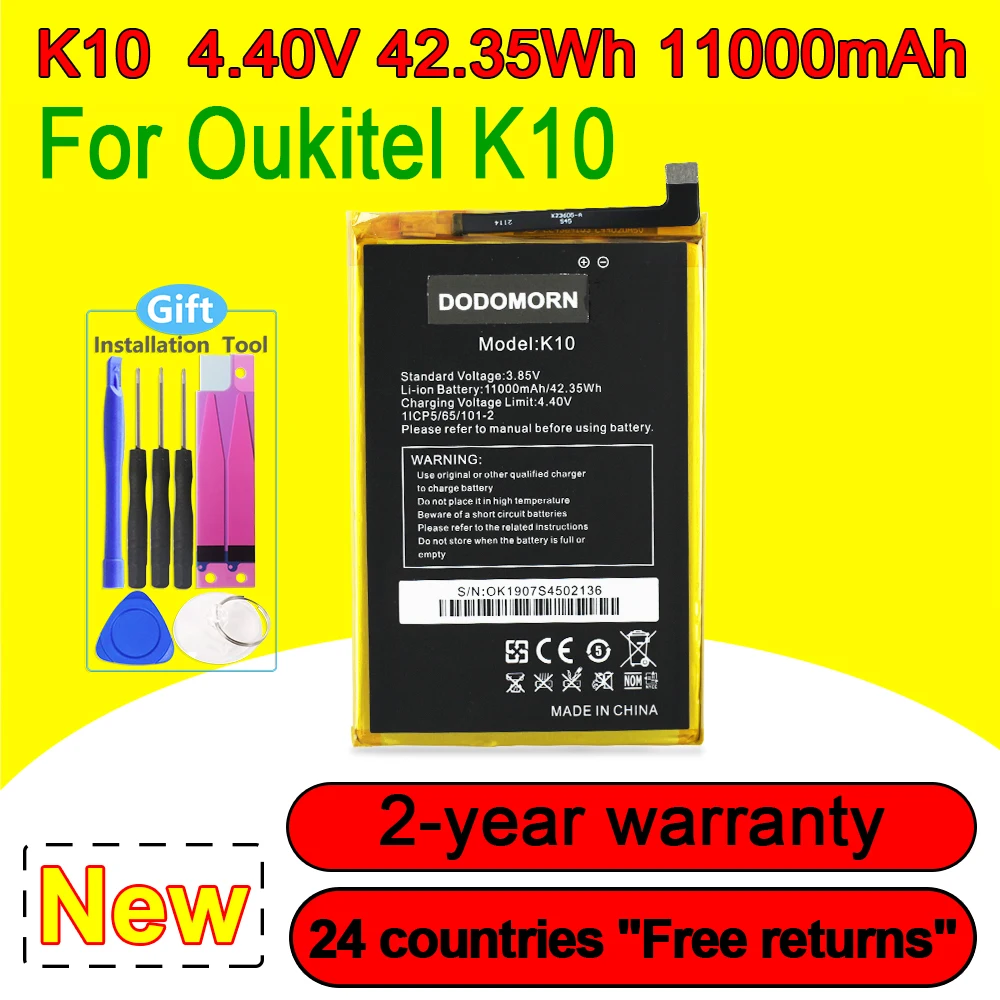 High Quality 11000mAh Phone Battery For Oukitel K10 K 10 Smartphone Replacement With Tracking Number