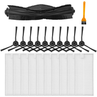 1x Main Brush+10x Side Brush+10x Hepa Filter+1x Cleaning Brush For Midea W20/ W20 PRO Sweeping Robot Accessories