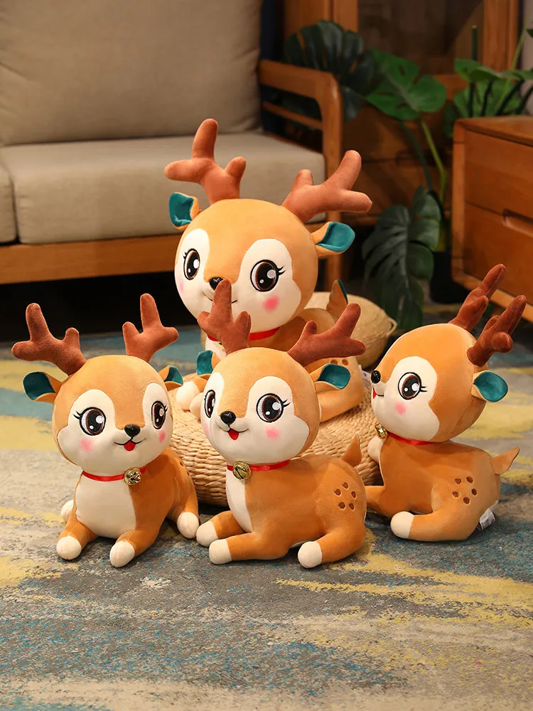 Cute Christmas Deer Doll Pillow Plush Toy Sika Deer Decoration Doll ニューボーンフォト カゴ  신생아사진  מתנה