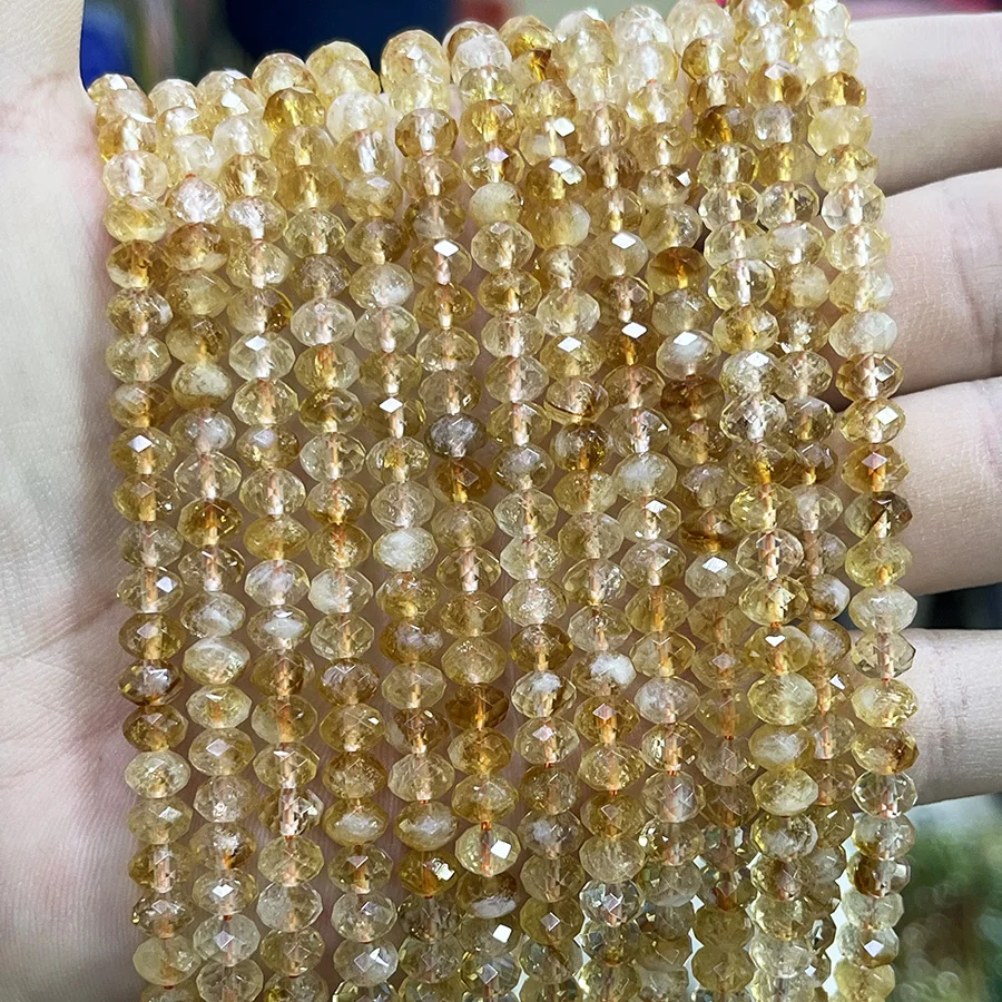 

Высокое качество натуральный тадж-цитрин диск бусина небольшой секции свободные бусины для изготовления ювелирных изделий DIY ожерелье браслет 15 дюймов 4x5,6 мм