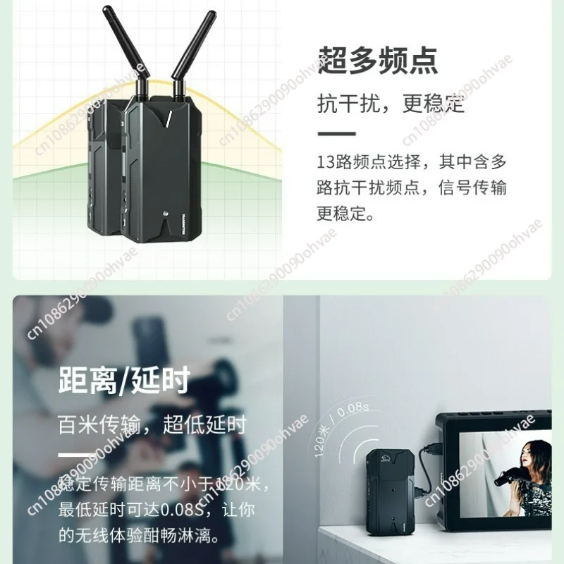 Wireless image transmission, 5G WiFi, handheld HDMI camera, DSLR camera, mobile phone for long-distance transmission