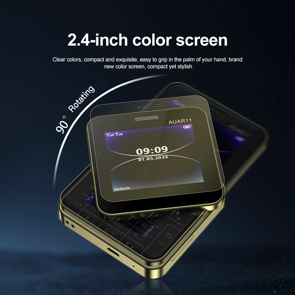 SERVO Rotating Screen Mini Mobile Phone Dual SIM Speed Dial Magic Voice Blacklist Flashlight FM Radio 2G GSM Button Cellphones