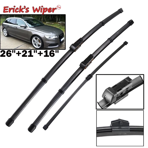 Erick's limpiaparabrisas LHD juego de limpiaparabrisas delantero y trasero para Audi A6 C7 2011 - 2017 parabrisas ventana cepillos de lluvia 26 ""+ 21"" + 16""