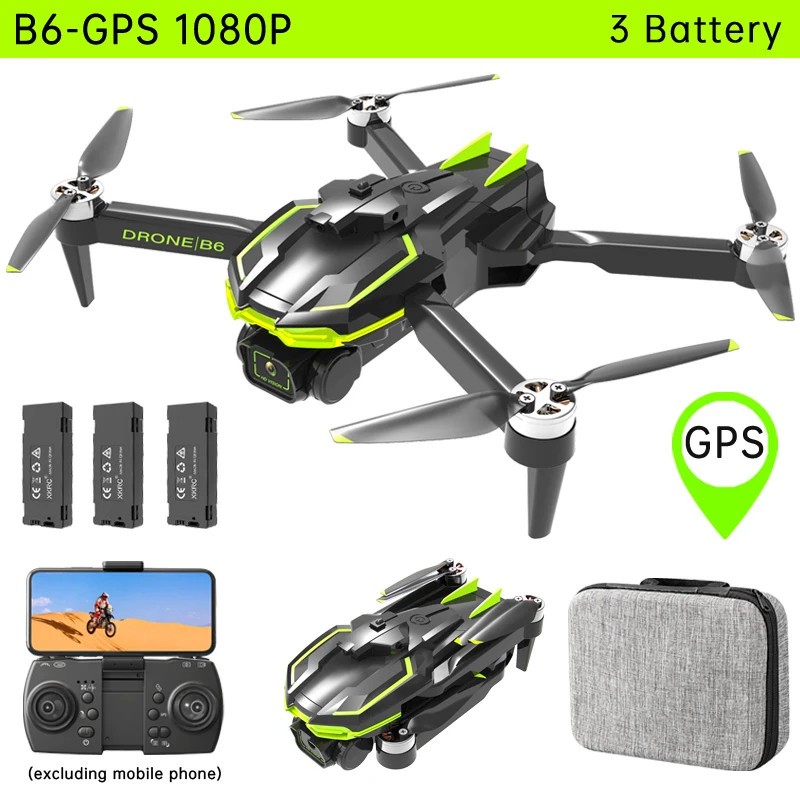 480P B6 Remote Control 480P drone z908 pro 2.4G Optical Flow GPS Brushless Folding with Dual Lens WIFI Children's Toys