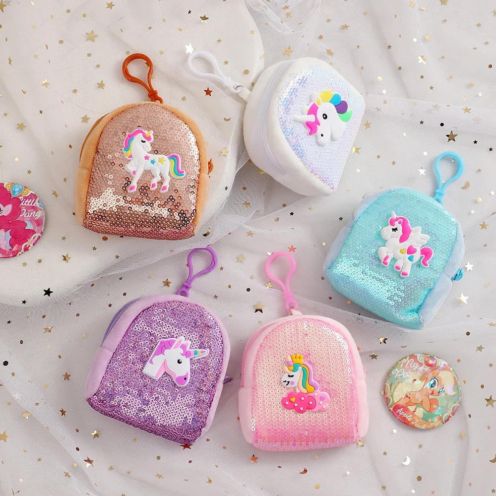 Creative Sequin Animal New Coin Purse Cartoon Portable Glitter Wallet Headphone Mouth Storage Bag Cute Mini Small Hanging Bag