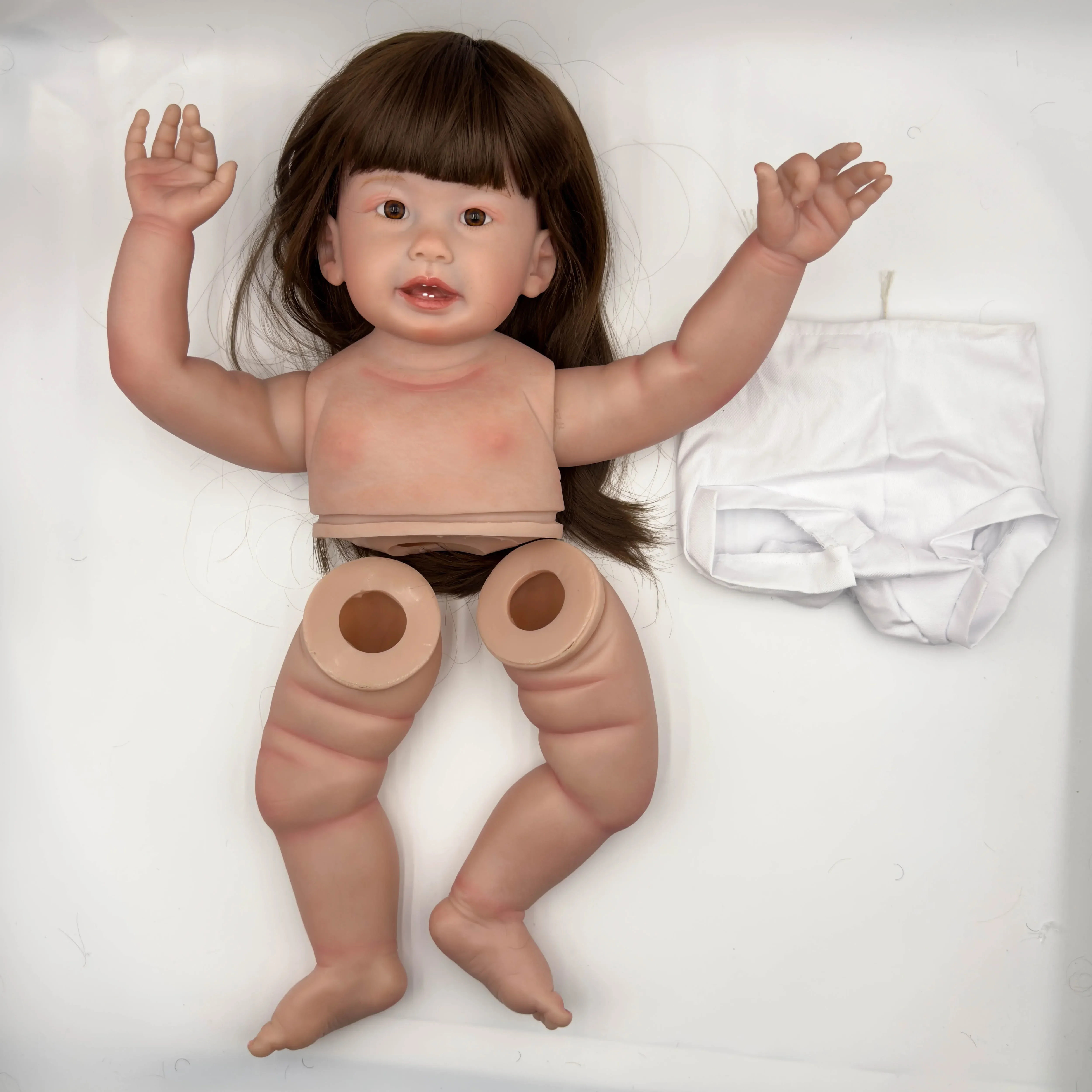 NPK 28 ''piel 3D tamaño de 6 meses piezas de bricolaje ya pintadas Kit realista Teegan niño Reborn juguetes para bebés muy realistas