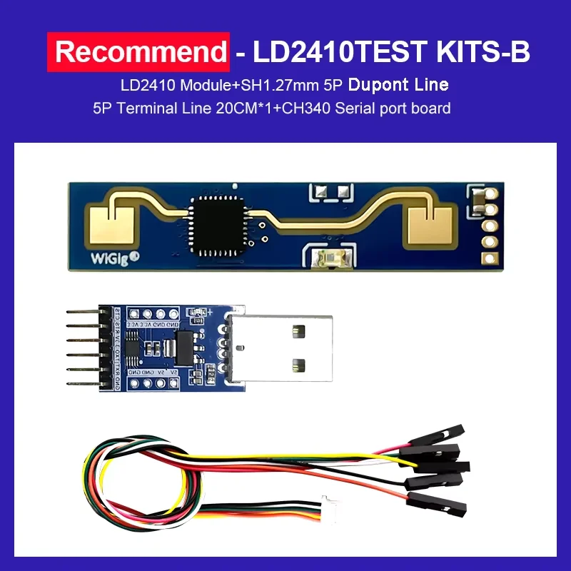 Neuer HLK-LD2410C LD2410 LD2420 LD2410S 24GHz MMWave 5M Radar-Sensor für menschliche Anwesenheit Bewegungsmodul