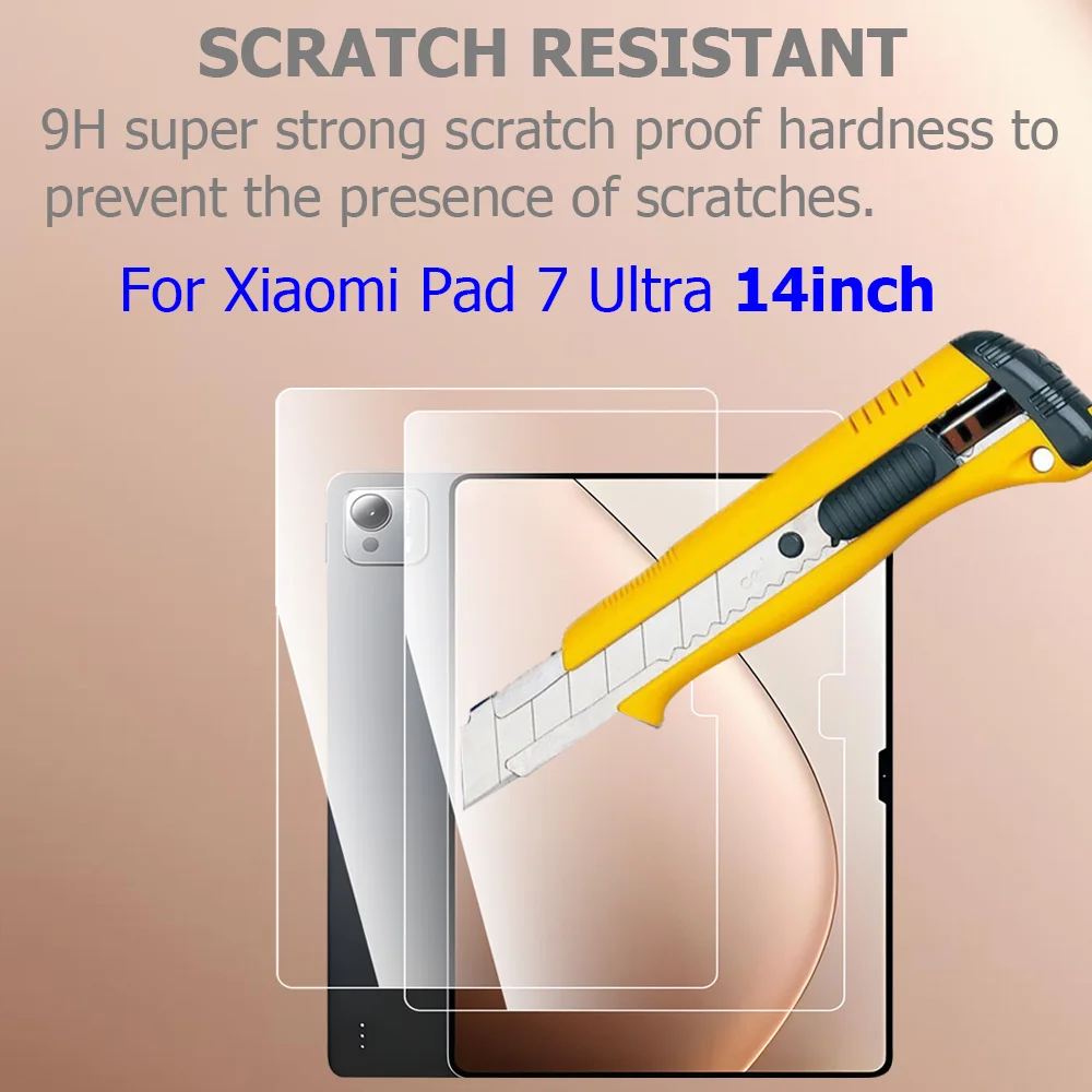 واقي شاشة لهاتف Xiaomi Pad 7 Ultra 14 بوصة من الزجاج المقسى الشفاف 2.5D Arc Edge 9H 0.3 ملم طبقة رقيقة واقية مقاومة للخدش