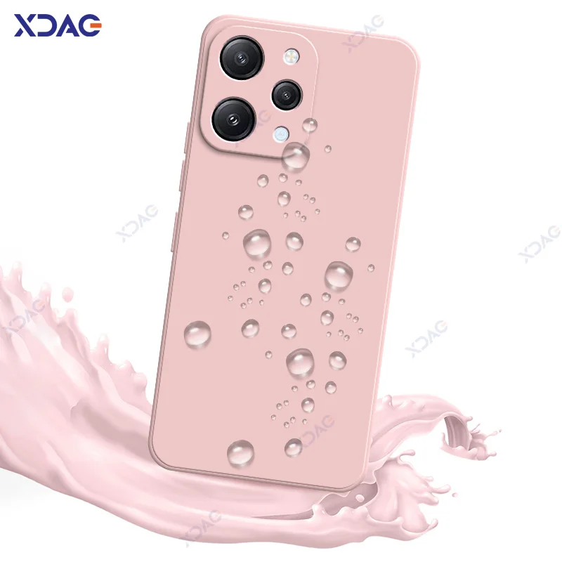 

Luxury Original Square Liquid Silicone Case for Xiaomi Redmi 12 4G 5G Redmi12 6.79" Global 360 Soft Phone Cover Bags Armor Couqe