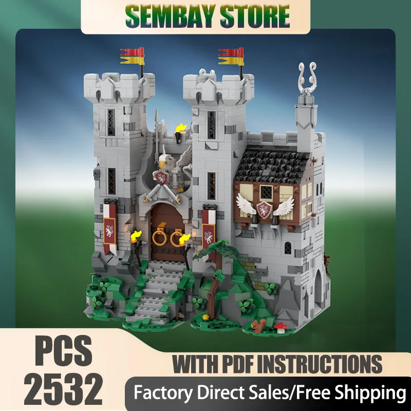 

Средневековая модель замка Moc, строительные кирпичи, модульная модель замка Лорда, технологические блоки, рождественские игрушки «сделай сам», строительные подарки