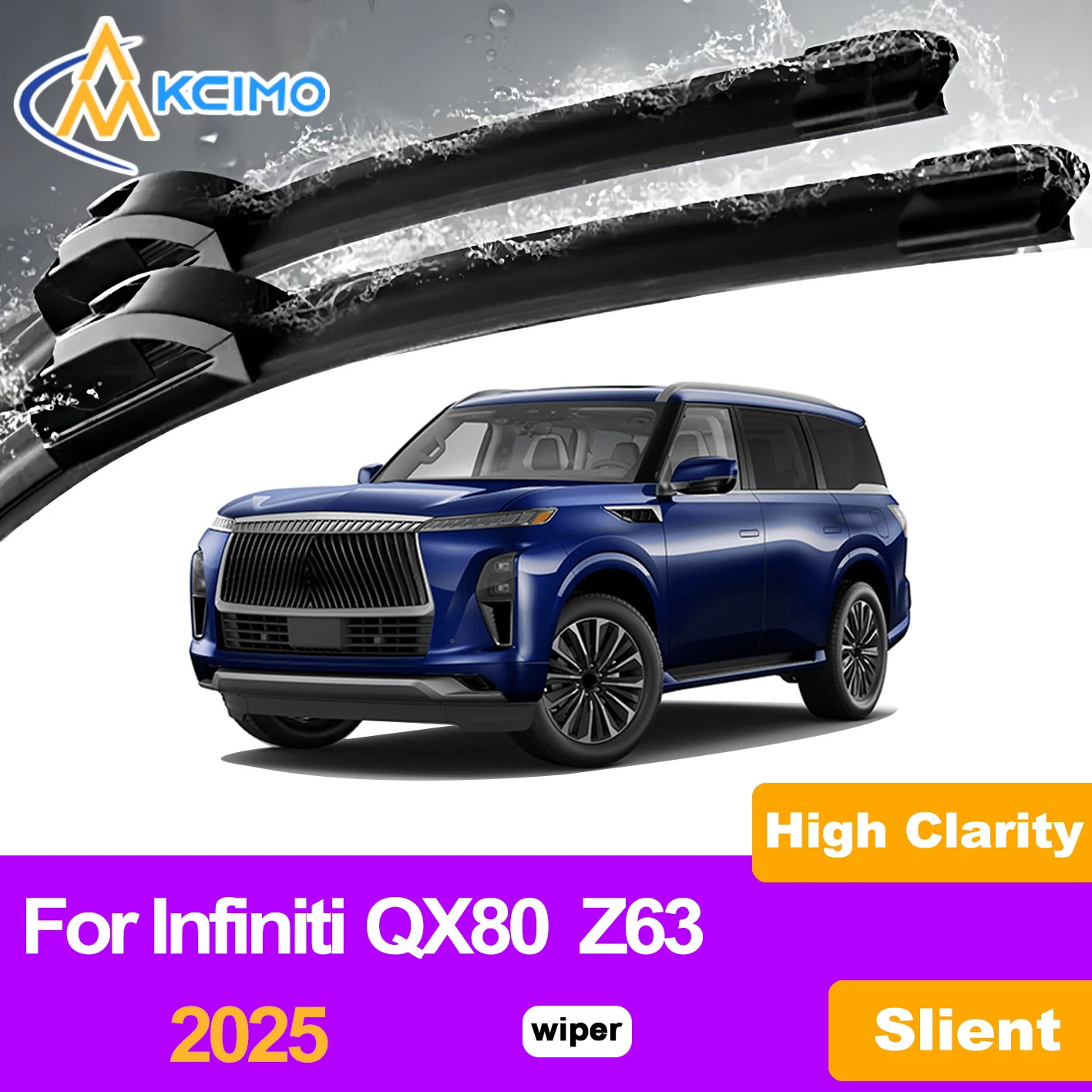 

KCIMO 2PCS Front Windshield Wiper Blades For Infiniti QX80 Z63 2025, Streak-Free Cleaning Quiet Operation Auto Wiper Parts
