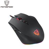 Motospeed V80 Wired Gaming Mouse 8 Key 5000 DPI  Ergonomic RGB Backlit PAW 3325 Optical Sensor Macro Mouse For PC Laptop
