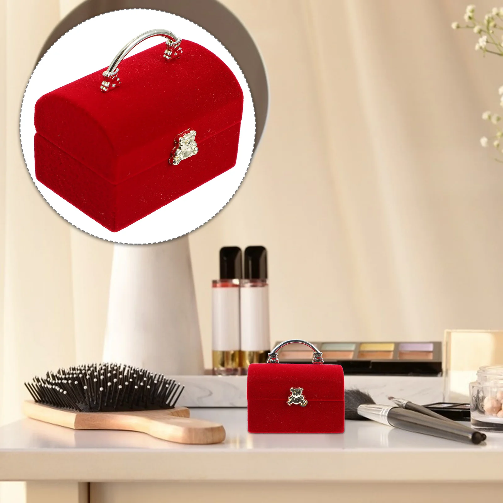 Caja de regalo de joyería creativa, Material flocado suave y duradero, diseño de concha, pendientes, collar, estuche de exposición de almacenamiento