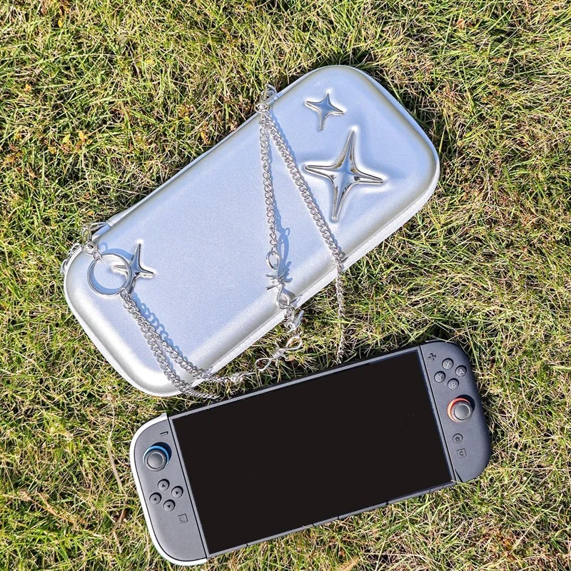 

Nintendo Switch2 Storage Bag NS2 Gaming Console Bag Retro Silver Sparkling Star Bag Hand in Hand with Bag Original New Product