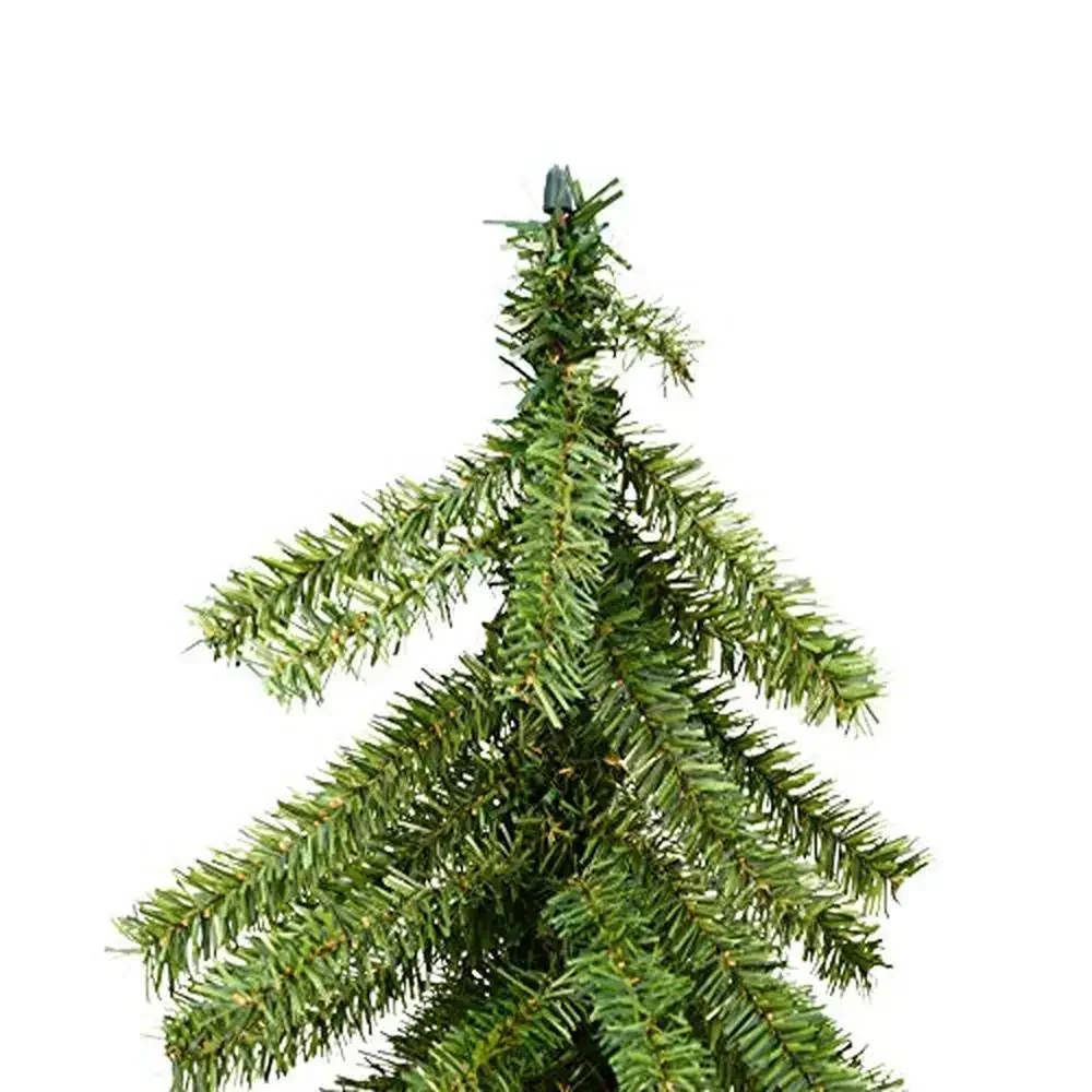 Natural Alpine Artificial Christmas Tree Set 4' 5' 6' Unlit Rustic Holiday Decor PVC Tips Metal Tree Stands Small Space Friendly