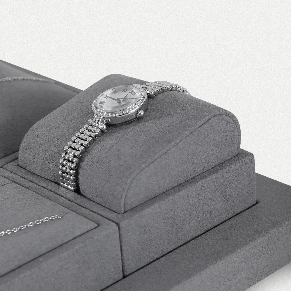 ل Yinbeini Uhr حلقة Ohrringe شارة هالسكيت عرض موقف مع Schmuck Lagerung الرسن Schmuck متجر Zэлler المنظم