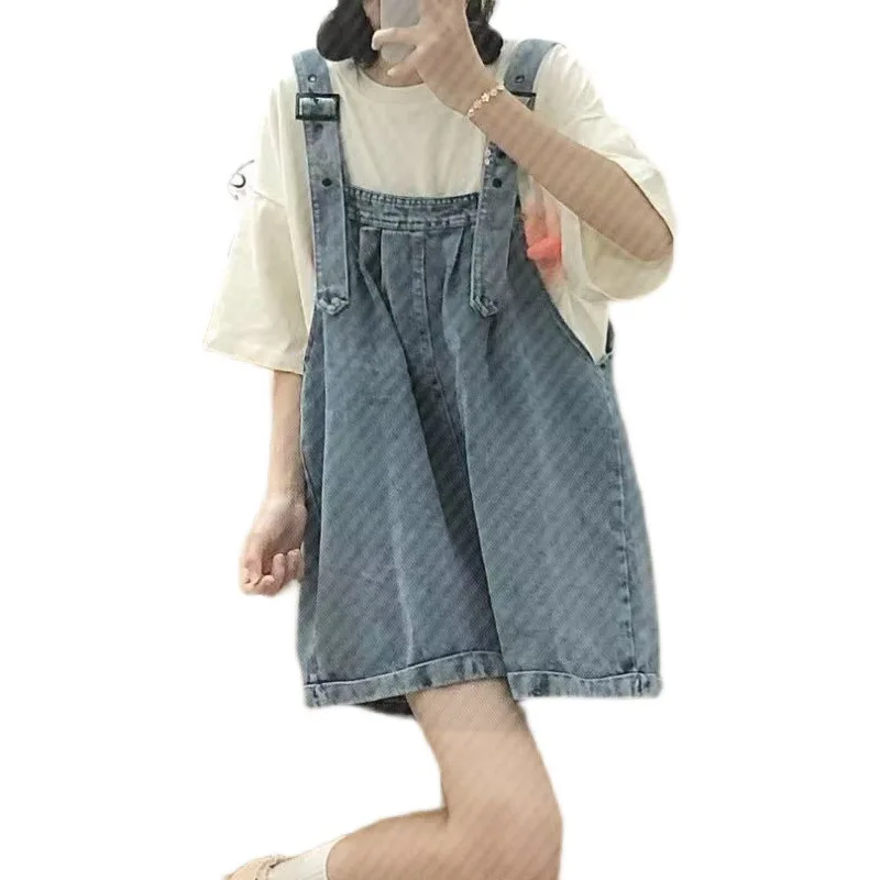 Jumpsuits Voor Dames Shorts Zomer Hoge Taille Met Zakken Koreaanse Mode Losse Streetwear Casual Harajuku Dameskleding
