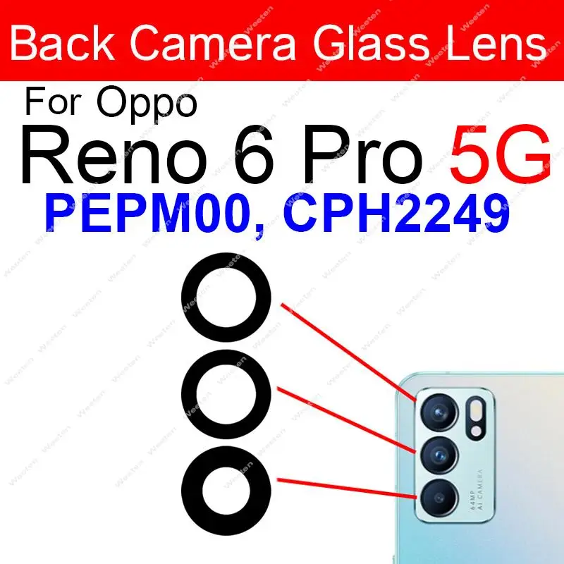 Back Camera Glass Lens For OPPO Reno 5 6 Pro Plus Pro+ 5Lite 5F 5Z 5K 4G 5G Rear Main Camera Lens with Glue Sticker Parts