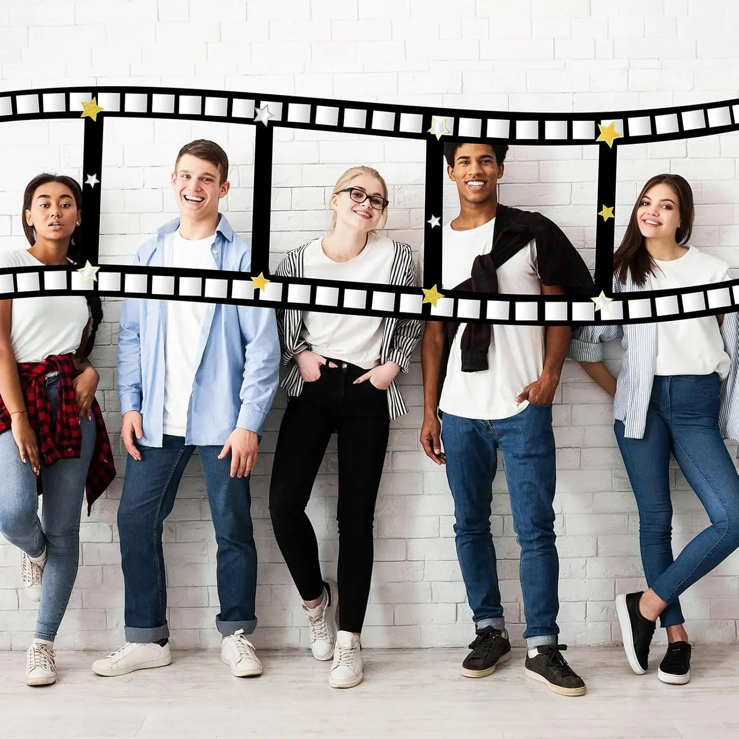 Large Fabric Movies Theme Photo Booth Props Film Themed Party Decoration Movie Theater Photo Frame Camera Action Party Backdrop