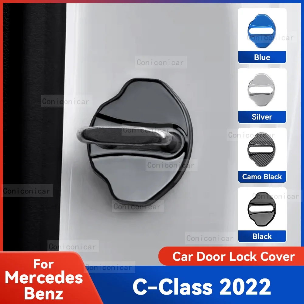 

Auto Car Door Lock Protect Cover Emblems Case Stainless Steel Decoration For Mercedes Benz C CLASS 2022 Accessories