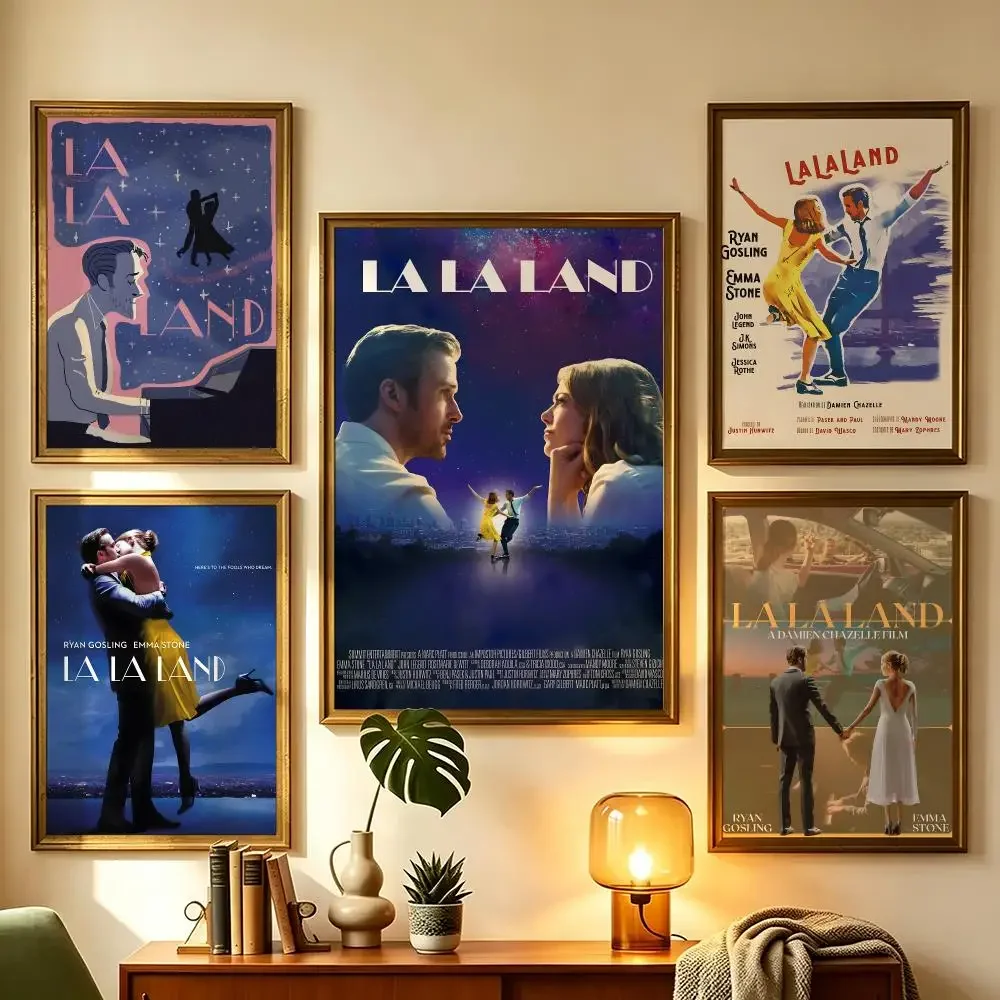 La La Land Classic Musical Movie Self-Adhesive Poster Peel and Stick Waterproof Removable HD Print for Living Room Home Theater
