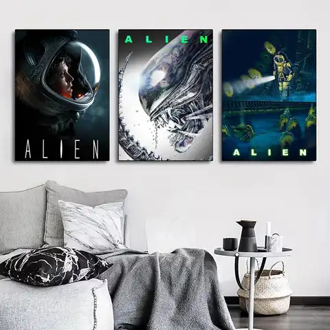 Classic Movie Alien for Living Room, Bedroom, Office, or Bar, Frameless, Indoor Use, Perfect Gift Idea, Bedroom Wall Art.