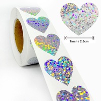 100-500PCS Heart Stickers Star Rolling Sticker Thank You Small Packaging Stickers Lables  Home Made Pack Sticker Roll TZ305