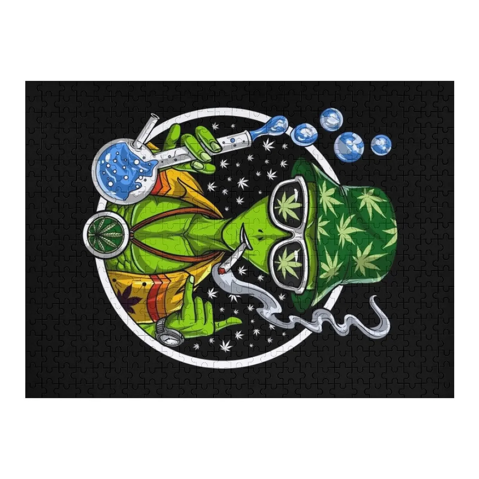 

Weed Alien Stoner Jigsaw Puzzle Diorama Accessories Personalized Wooden Name Picture Custom Photo Puzzle