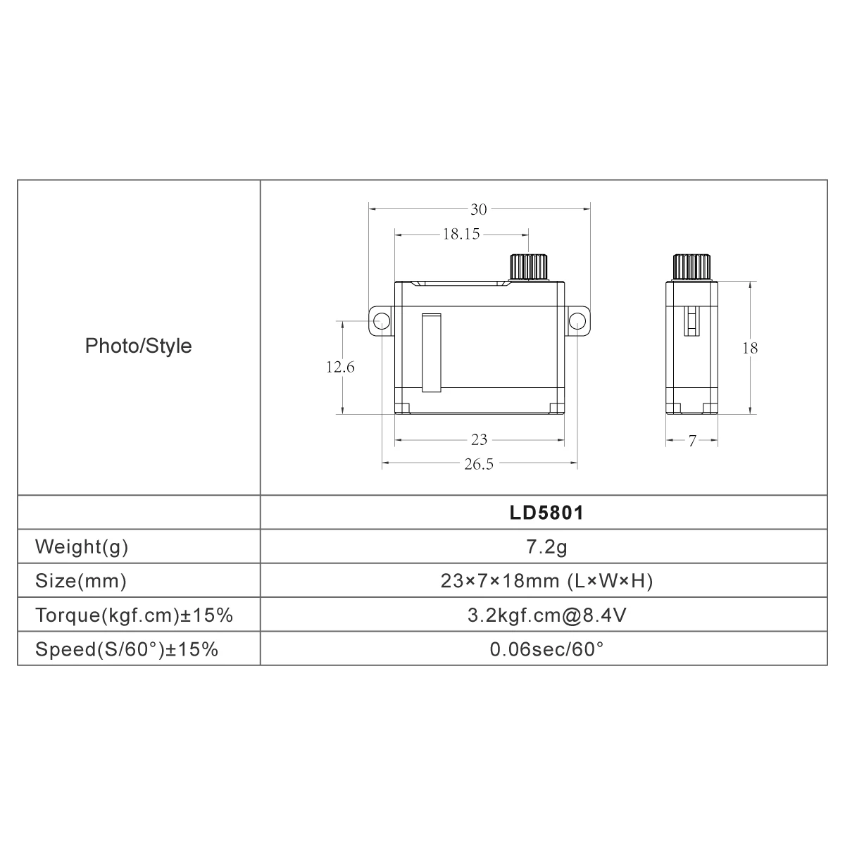 FrSky Corelss Xact 5800 Series Servos LD5801