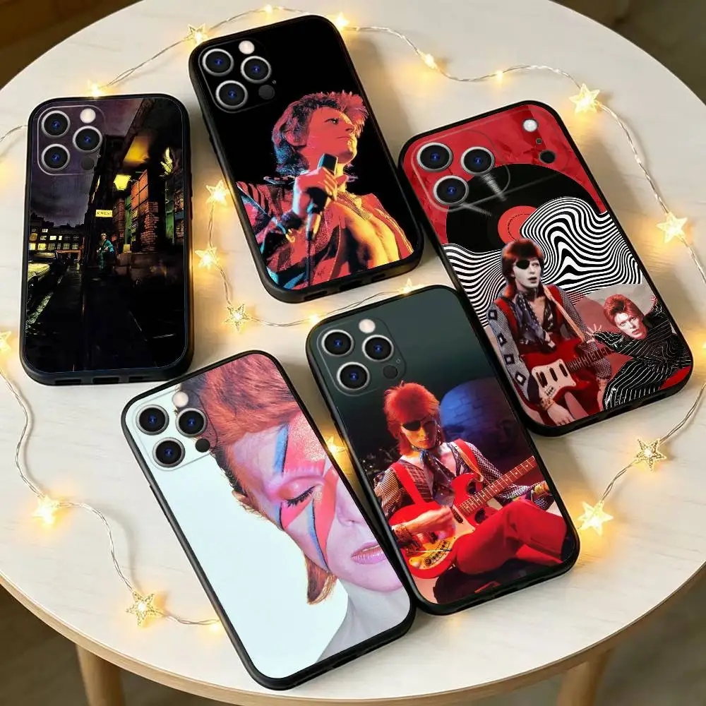 David b-Bowie Martians Singer Phone Case For iPhone 17, 16,15,14,13,12,11 Plus,Pro Max, Others Soft Black Cover