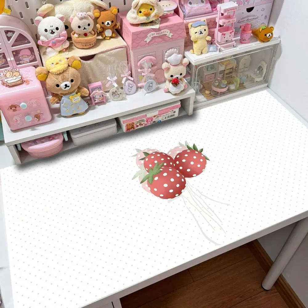 Leather PU Desk Pad Protector Art Creative Pony Polka Dot Lovely Mouse Pad Office Desk Mat Waterproof Non-Slip Desk Blotter Pad