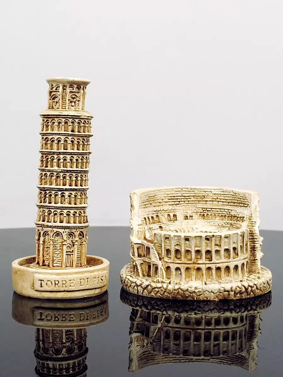 Italy Leaning Tower of Pisa Resin Models Ornaments,Ancient Rome Colosseum,Basilica di San Pietro Fridge Magnetic,Home Decor Gift