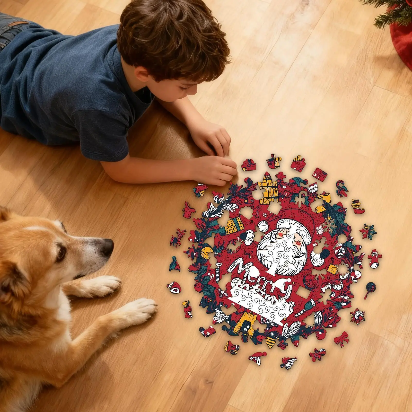 

Пазлы для взрослых, декоративные рождественские тематические рождественские деревянные венок, головоломки для женщин, мальчиков и девочек, молодежи, подростков, мужа