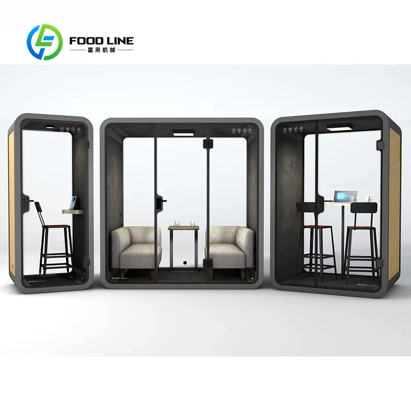 Customize Private Meet Box Container Soundproof Booth Sound Absorbing Office Pod With Sofa Furniture For Quiet Space
