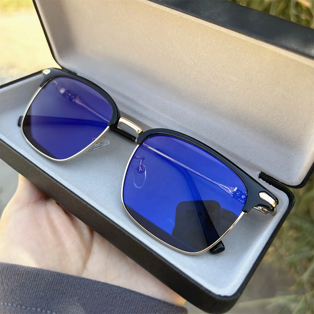 Sunglasses Color Changing Men Shades Anti Uv400 Photocromic 2026 Alloy Black Grey Square