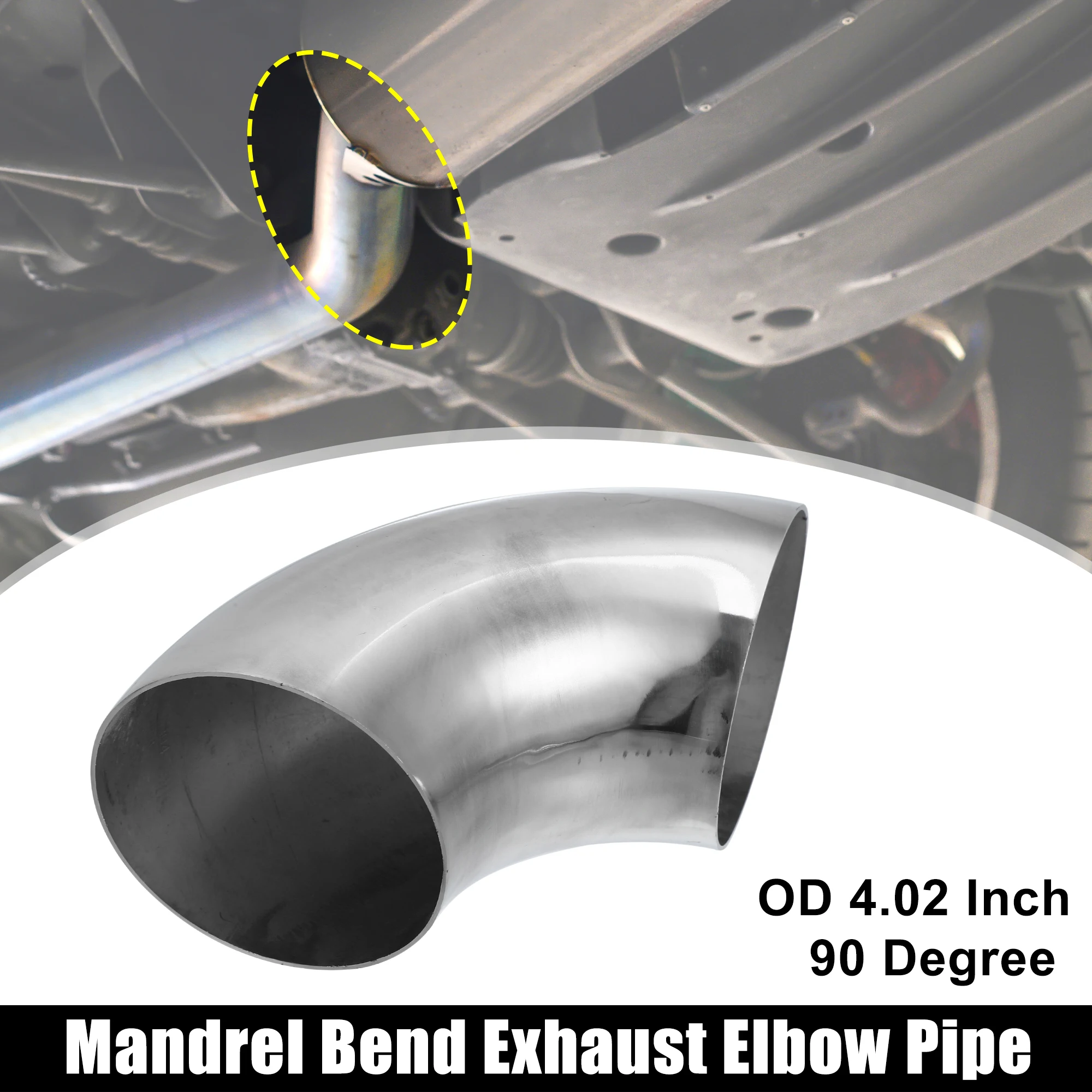 Uxcell 1/2/4pcs OD 4'' 90 Degree Mandrel Bend Elbow Stainless Steel Bend Exhaust Tube