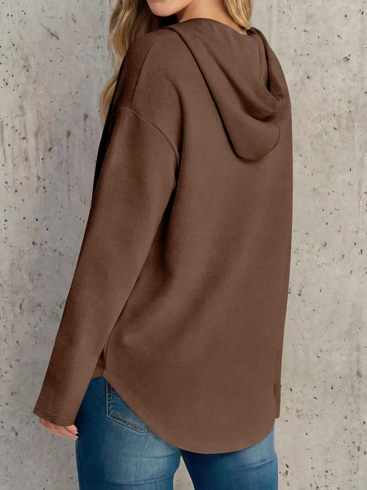 Casual Pullover Hoodie with V Neck Regular Length American and European Style Regular Sleeve Autumn Long Sleeve Women Hoodie