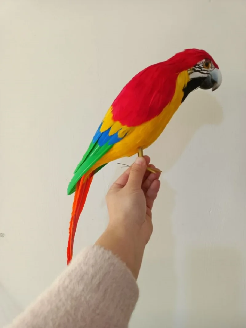 

new simulation red parrot toy foam&feathers parrot model about 42cm