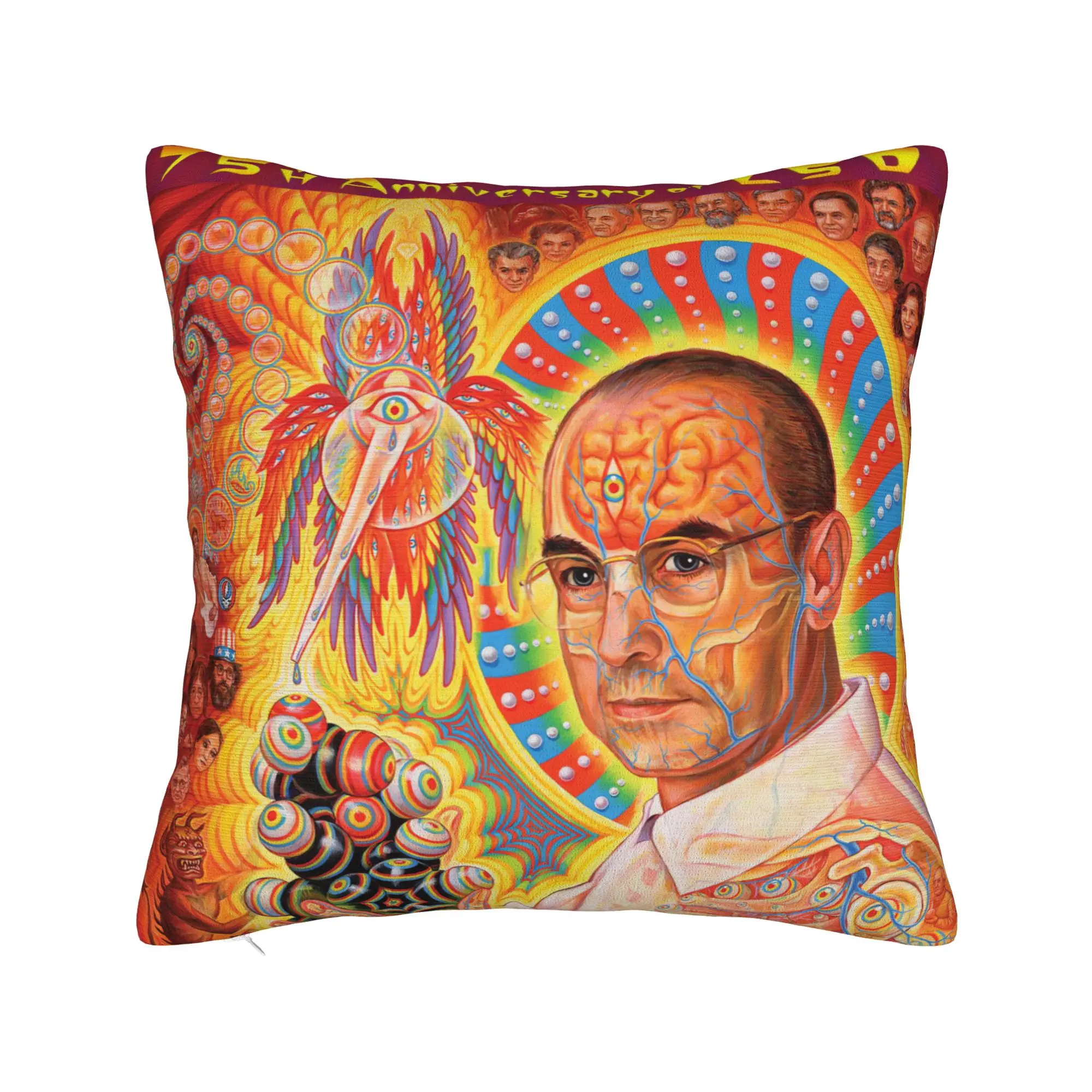 Albert Hoffman 1943 Blotter Pillow Case  Comfy Pillow Cover Retro Trendy Pillowcases For Chair Sofa Home Decor
