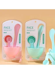 6Pcs Face Mask Mixing Bowl Set ，Plastic 6 in 1 DIY Facemask Mixing Tools Kit with Mask Bowl Stick Spatula Measuring Cup & Mask B