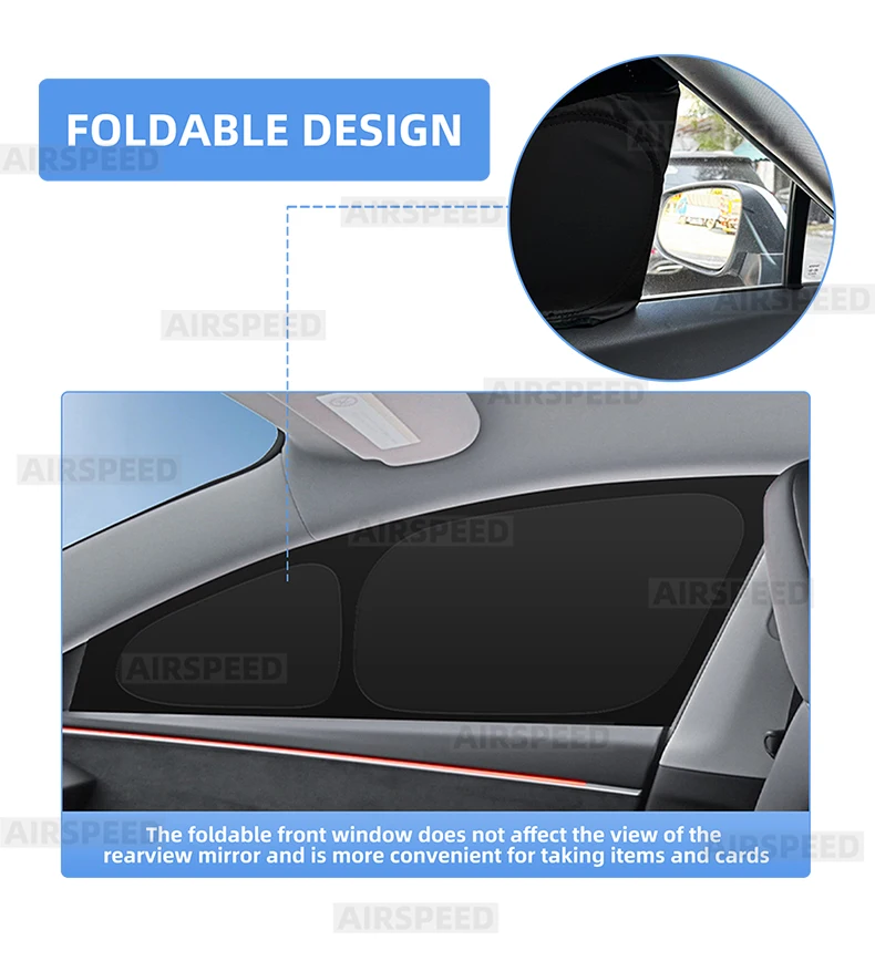 Für Tesla Model Y 2025 Juniper LAUNCH Frontseitenfenster Sonnenschutzabdeckung Windschutzscheiben-Sonnenschutz Sichtschutzjalousie Sommerzubehör – Detail 6