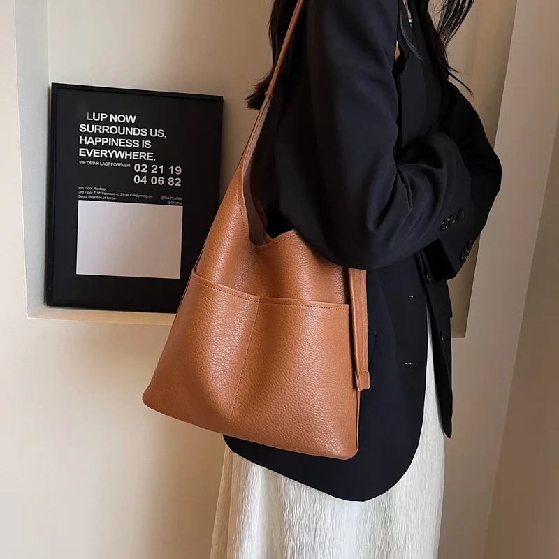 

GPR 2 in 1 Women Tote Bags Free Shipping Soft Leather Shoulder Bag for Women Large Capacity Female Sling Bag Retro Ladies Bags